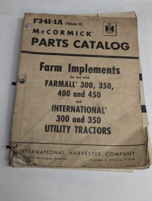 Ih Parts Catalog Manual F34I-1A Mccormick International Farm Implements Tractors