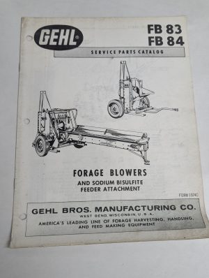 Gehl Service Parts List Catalog Manual Model Fb 83 84 Forage Blowers 11524C