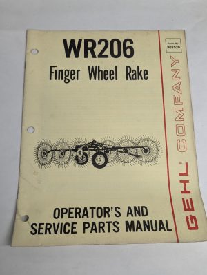Gehl Service Parts List Catalog Manual Model Wr206 Finger Wheel Rake 902520