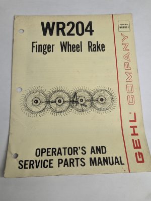 Gehl Service Parts List Catalog Manual Model Wr204 Finger Wheel Rake 902521