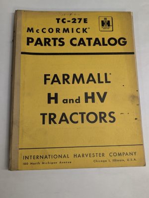 International Ih Parts List Catalog Manual Mccormick H Hv Farmall Tractor Tc-27E