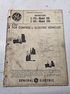 General Electric Scr Control Electric Vehicles C-155 C-185 Model 100 200 8171