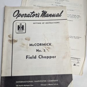 Ih Operator'S Manual Setting Up Instructions Mccormick #5 Field Chopper +