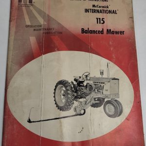 Ih Operator'S Manual Setting Up Instructions Mccormick #115 Balanced Mower