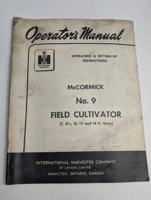 Ih Operator'S Manual Setting Up Instructions Mccormick #9 Field Cultivator