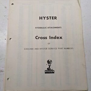Hyster Hydraulic Attachments Cross Index Number Reference Cascade Parts