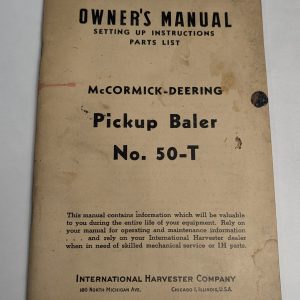 International Ih Owners Parts Book Catalog Manual Mccormick #50-T Pickup Baler
