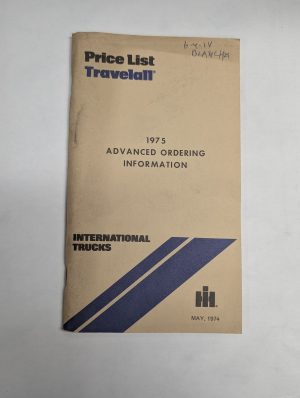 International Truck Price List Travelall 1975 Ordering Information #Pl-383