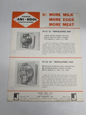 Jamesway Power Sani-Kool Ventilation Sales Brochure Literature Catalog