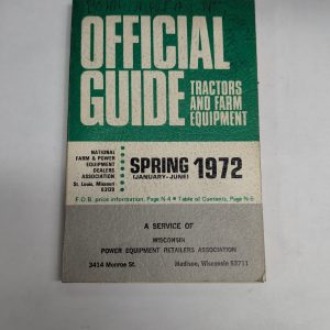 Official Tractor & Farm Equipment Trade In Price List Guide Spring 1972