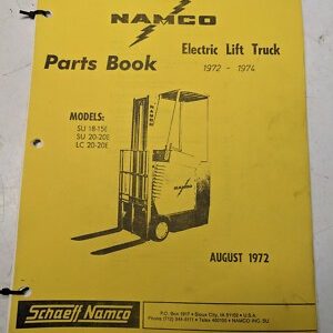 Namco Parts Book List Manual Electric Lift Truck Su 18-15 20-20 Lc E 1972-74