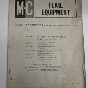 Mathews Company Mc Flail Equipment Fpp71 Product Price List 1971 Literature