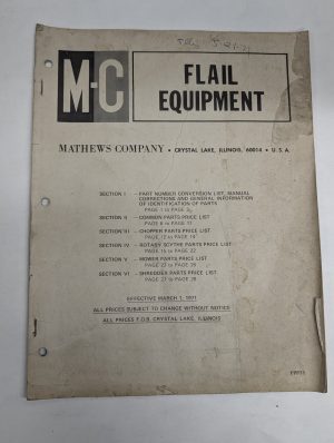 Mathews Company Mc Flail Equipment Fpp71 Product Price List 1971 Literature