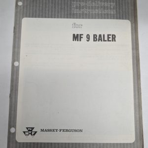 Massey Ferguson Assembly Instruction Predelivery Manual Mf 9 Baler