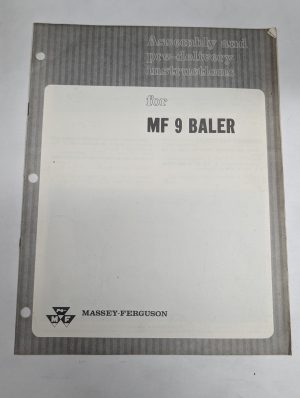 Massey Ferguson Assembly Instruction Predelivery Manual Mf 9 Baler
