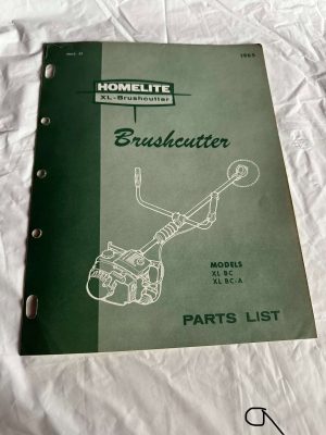 Homelite Xl-Brushcutter Models Xl-Bc/ -A Parts List Year 1965 Sales Manual