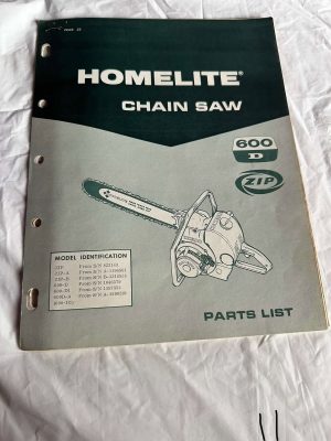 Homelite Chainsaw Zip/A,B; 600-D, D1; 600D-A Part List No. 23794 Sales Manual