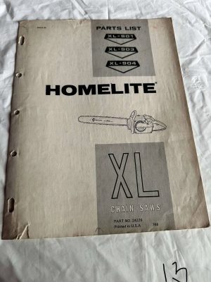 Homelite Chainsaw Xl901;903;904 Part List No. 24229 Sales Manual Catalog Specs
