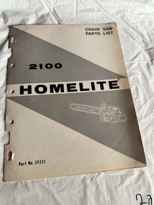 Homelite Chainsaw 2100 Permahard Tip Parts List Sales Manual Catalog Specs