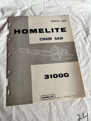 Homelite Chainsaw 3100G Parts List No. 24444 #370 Sales Manual Catalog Specs