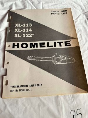Homelite Xl-113;114;122* *International Sales Only Part List #170 Sales Manual