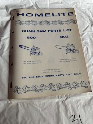 Homelite Textron Chainsaw Parts List 500 & Buz. Ebc/Ebca Engine Sales Manual
