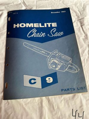 Homelite Textron Chainsaw C-9 Parts List Assembly Breakdown Sales Manual