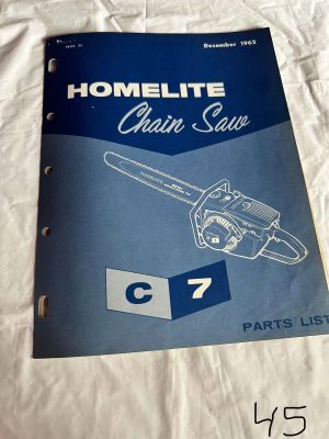 Homelite Textron Chaisaw C-7 Parts List Assembly Breakdown Sales Manual