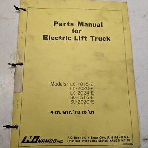 Namco Parts List Book Manual Lc 1815 2020 2024 1515 Su E Forklift 1978-1981