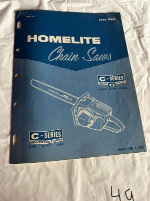 Homelite Textron Chainsaw C-Series Gear Drive C-51G,-71G,-91G Sales Manual
