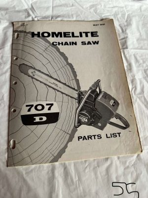 Homelite Chainsaw 707D Parts List May Year 1961 Assembly Sales Manual