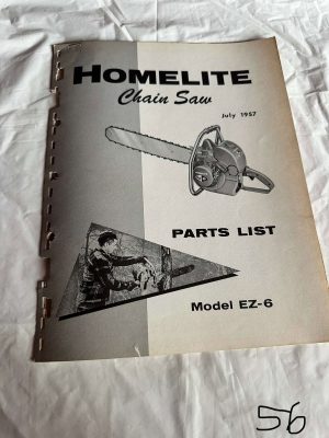 Homelite Chainsaw Model Ez-6 Parts List Year July 1960 Assembly Sales Manual
