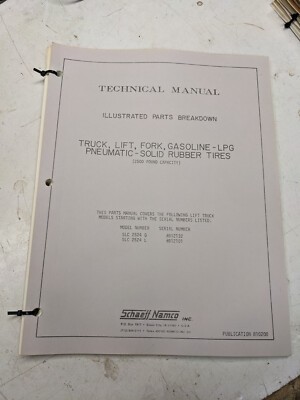 Schaeff Namco Parts List Breakdown Manual Slc 2524 G L Fork Lift Truck