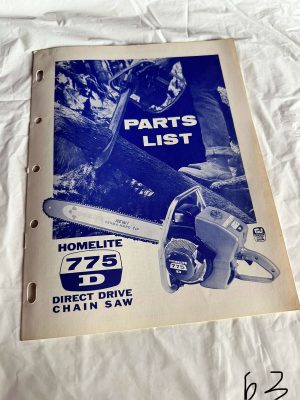 Homelite Chainsaw 775D Direct Drive Parts List #23798 Assembly Sales Manual