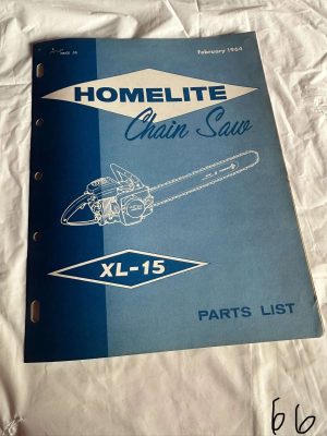 Homelite Chainsaw Xl-15 Parts List #23771 Assembly Breakdown Sales Manual