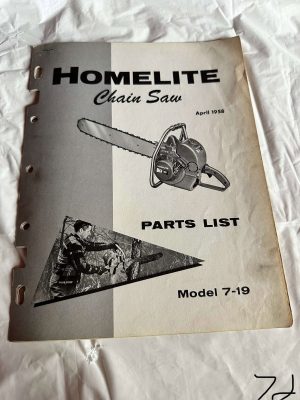 Homelite Chainsaw Model 7-19 Parts List Assembly Breakdown 1958 Sales Manual