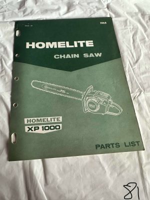 Homelite Textron Chainsaw Xp-1000 Parts List Assembly 1965 Sales Manual