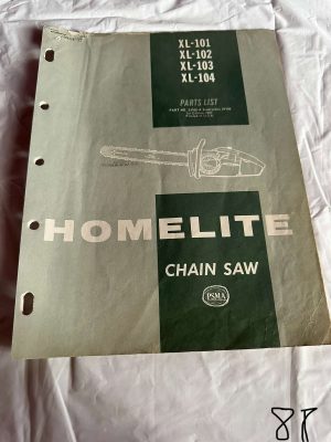 Homelite Textron Chainsaw Xl-101;-102;-103;-104 Parts List Sales Manual