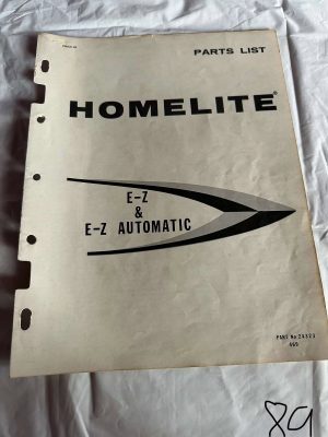 Homelite Textron Chainsaw Ez/ Automatic Parts List Assembly Sales Manual
