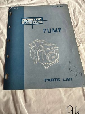 Homelite Textron Chainsaw Xl S1½-1 Pump Parts List Assembly Sales Manual