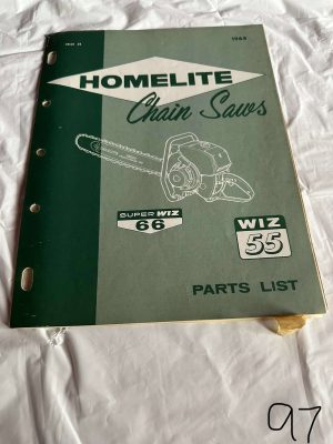 Homelite Textron Chainsaw Super/ Wiz 55;66 Parts List Assembly Sales Manual