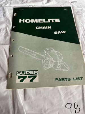 Homelite Textron Chainsaw Super 77 Parts List Assembly Breakdown Sales Manual
