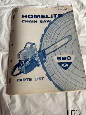 Homelite Textron Chainsaw 990-G Parts List Assembly Breakdown Sales Manual