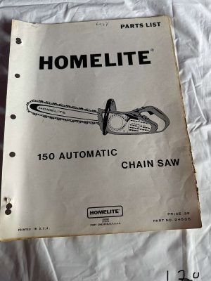 Homelite Textron Chainsaw 150 Automatic Parts List 24535 Assembly Sales Manual
