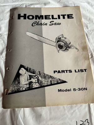 Homelite Textron Chainsaw Model 5-30N Parts List No. 22797-1 Sales Manual
