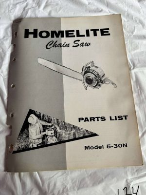 Homelite Textron Chainsaw Model 5-30N Parts List No. 22797-1 Sales Manual