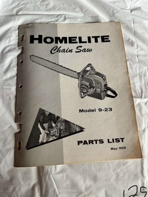 Homelite Textron Chainsaw Model 9-23 Parts List No. 23368/69 1959 Sales Manual