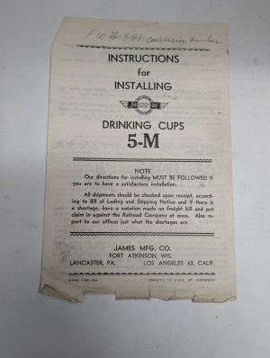 Jamesway Installation Instructions Drinking Cups 5-M – 2 Pages