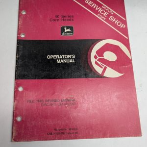 Oem John Deere Jd Operators Manual 40 Series Corn Heads Om-H109002