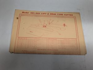 Imco Model 521 522 Lift & Drag Type Cutter Instructions Parts List Catalog